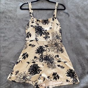 Kimchi Blue cream with black flower romper